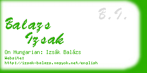 balazs izsak business card
